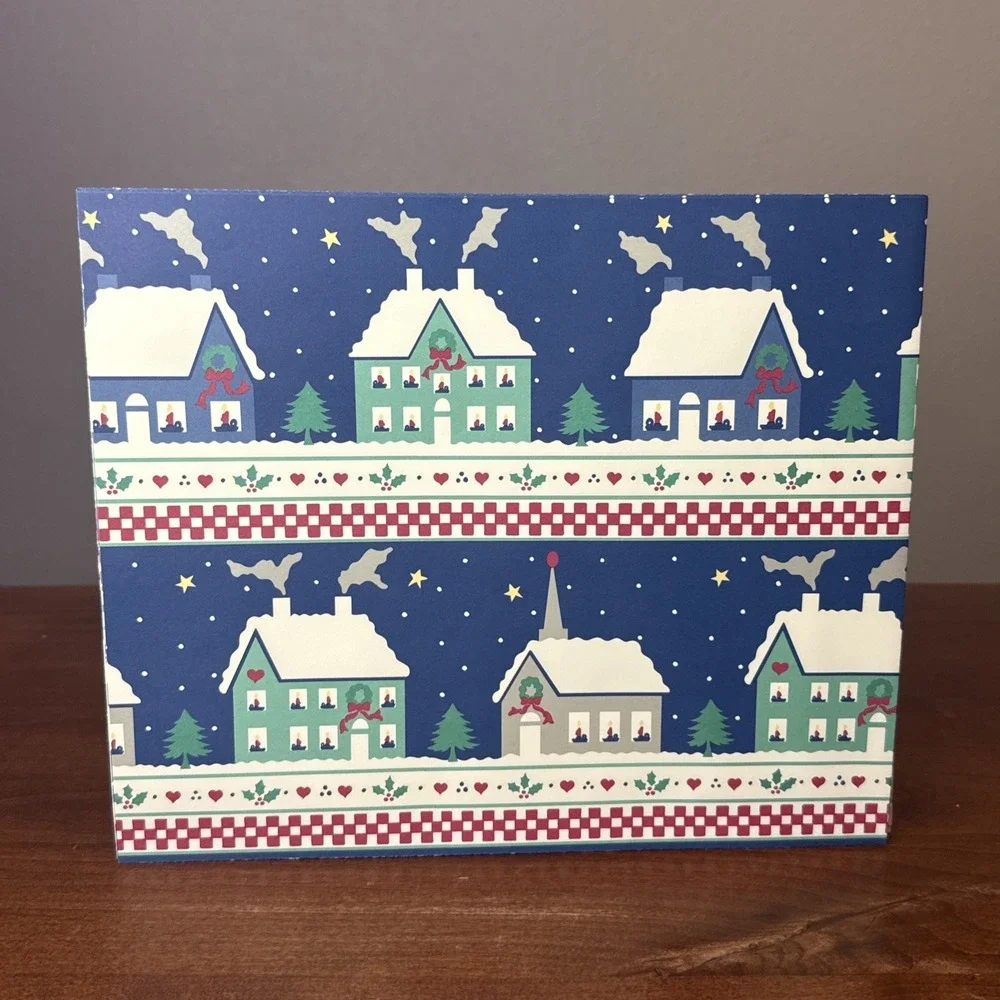 1980s VTG Current Country Christmas Gift Wrap Wrapping Paper Cottagecore